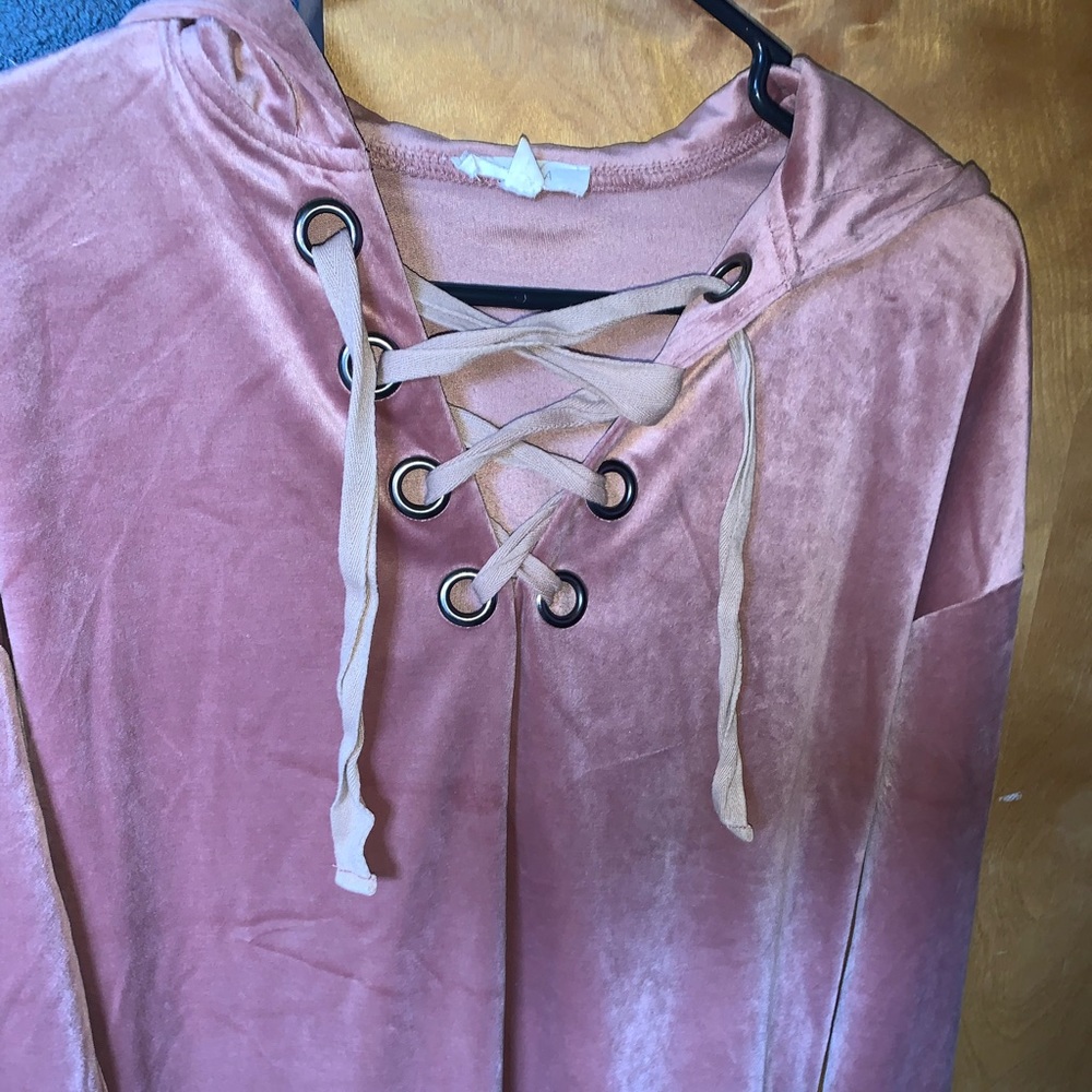 Suede blush pink sweatshirt